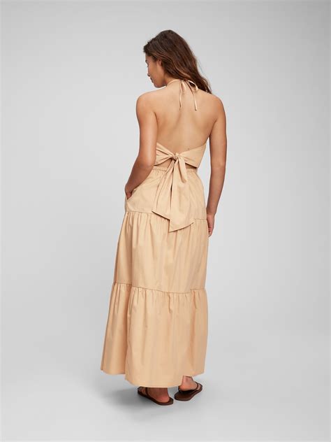 Tie Back Halter Maxi Dress Gap