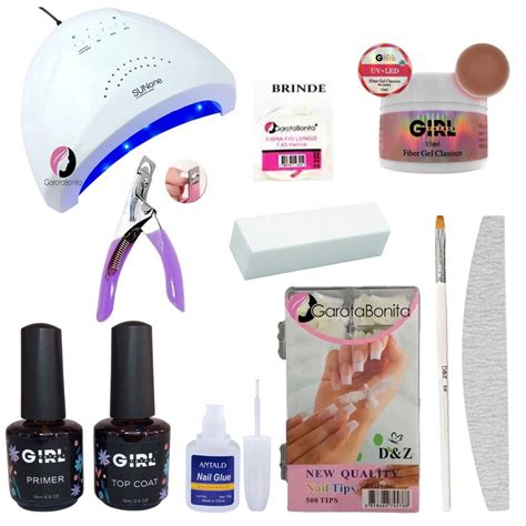 Kit Acrigel Unhas Manicure Cabine Sun One Primer Top Coat Gf Submarino