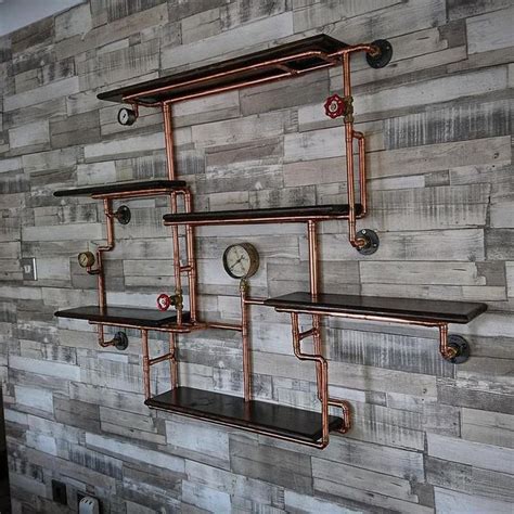 Retro Industrial Rustic Hardwood Shelves Steampunk Wall Art