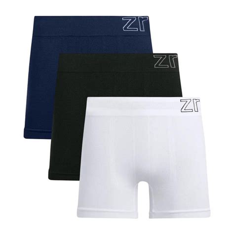 Kit 3 Cueca Boxer Masculina Zee Rucci Microfibra Sem Costura Lisa