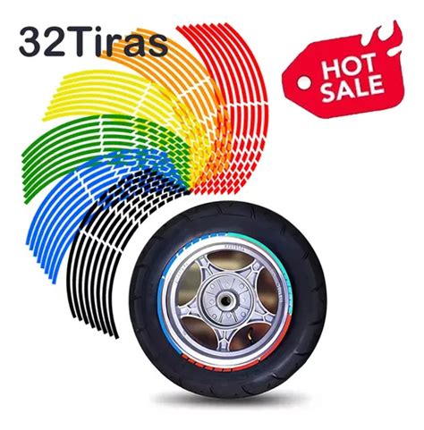 Tiras Reflejante Sticker Rines Para Carro Moto Bicicleta Meses Sin