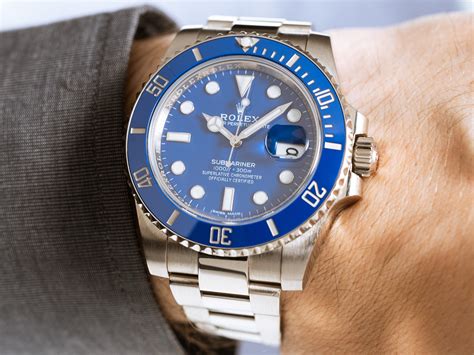 Rolex Submariner Date Ref Lb Smurf K White Gold Blue Dial And