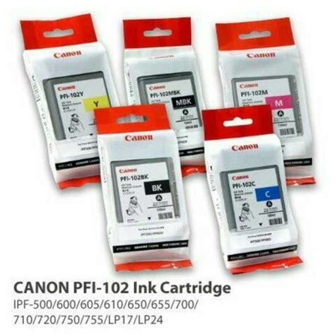 Promo Paket Tinta Canon Pfi Series Mbk Bk C M Y Original Diskon