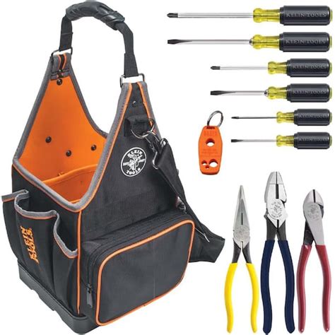 Klein Tools Tool Tote Plus Tool Kit 11 Piece 80127 The Home Depot