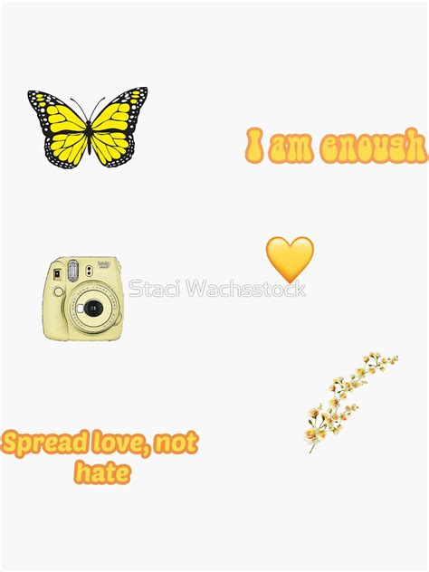 Yellow Aesthetic Pack Sticker For Sale By Stacisfanshop Redbubble