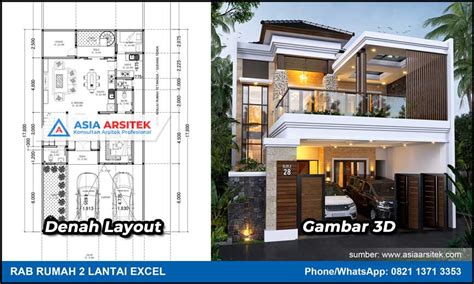 Rab Rumah 2 Lantai Excel