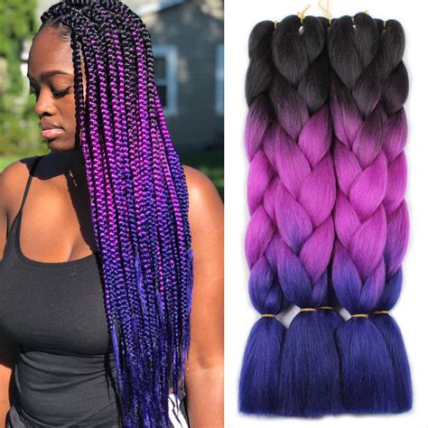 Xtrend Ombre 24inch Synthetic Crochet Jumbo Braids Rainbow Kanekalon C