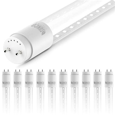 Sunco Lighting 10 Pack T8 Led 4ft Tube Light Bulbs Ballast Bypass Fluorescent Replacement 6000k