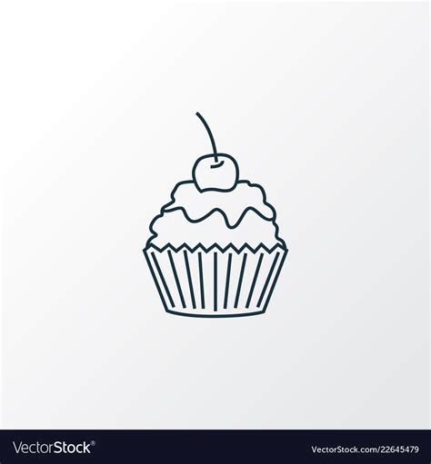 Cupcake Icon Line Symbol Premium Quality Isolated Vector Image