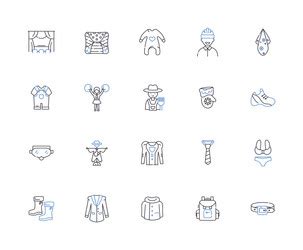 Clothes Outline Icons Collection Apparel Vector Image