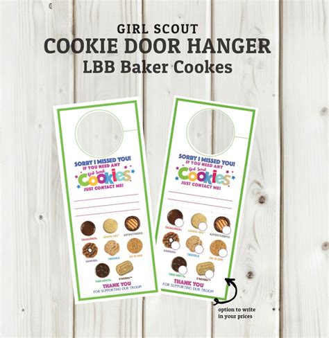 Lbb Girl Scout Cookie Door Hangers 8 Cookies Does Not Include Gf