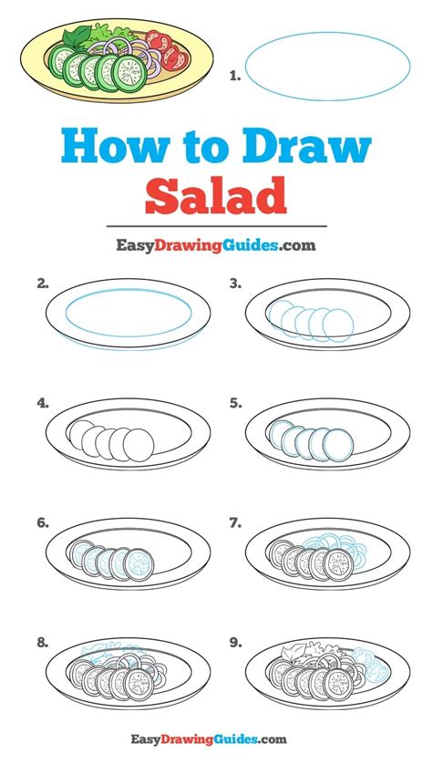 How To Draw Salad Really Easy Drawing Tutorial