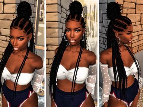 Stitch Braids Hair Pack Sims Hair Braided Bun Sims 4 Cc Finds