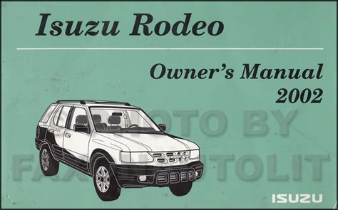 Isuzu Rodeo Owner S Manual Original