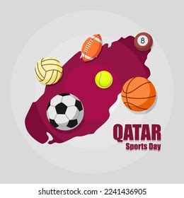 Vector Illustration National Sports Day Qatar Stock Vector Royalty