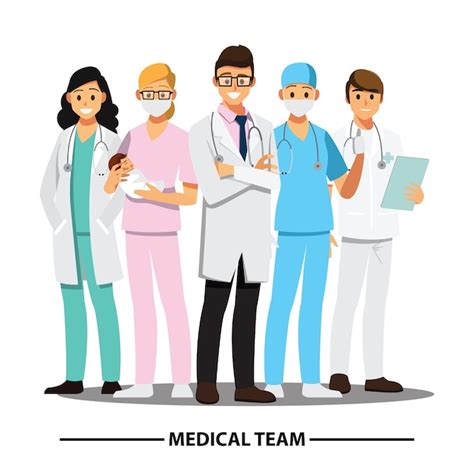 Equipo médico y personal Vector Premium