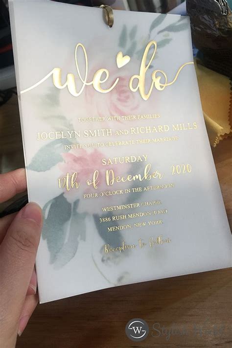 Translucent Vellum Overlay Wedding Invitations At Stylish Wedd