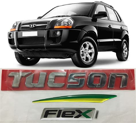 Kit Emblema Letreiro Mala Tucson Cromado Flex Adesivo Parcelamento