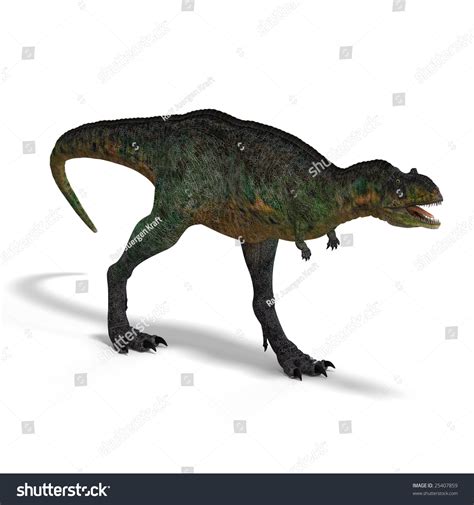 Dinosaur Aucasaurus Clipping Path Over White Stock Illustration