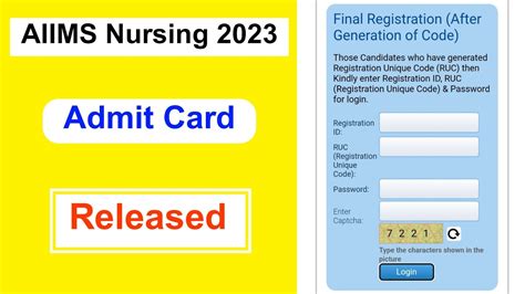 Aiims Nursing Admit Card Released Aiims Nursing Admit Card