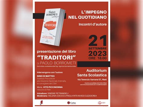 Il 21 Settembre A Santa Scolastica Presentazione Del Libro Traditori