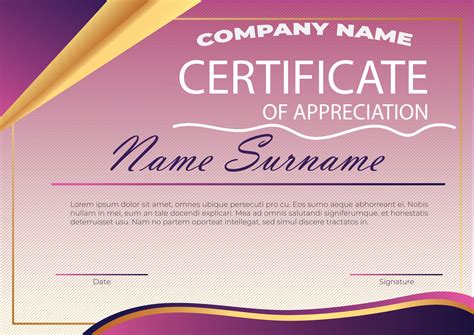 Purple Certificate Border