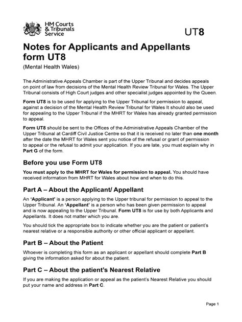 Fillable Online UT8 Notes For Applicants And Appellants Form UT8 Fax