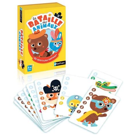 Jeu De Cartes NATHAN La Bataille Des Animaux Animaux Rigolos 3