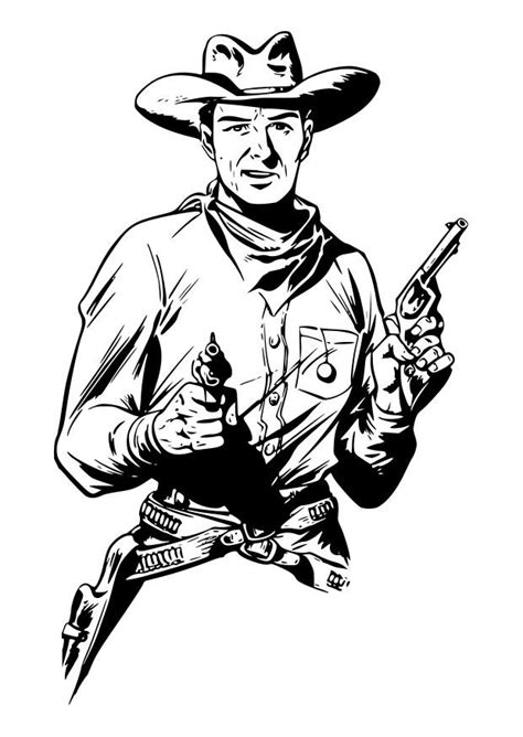 Coloring Page cowboy - Free printables - Img 29898