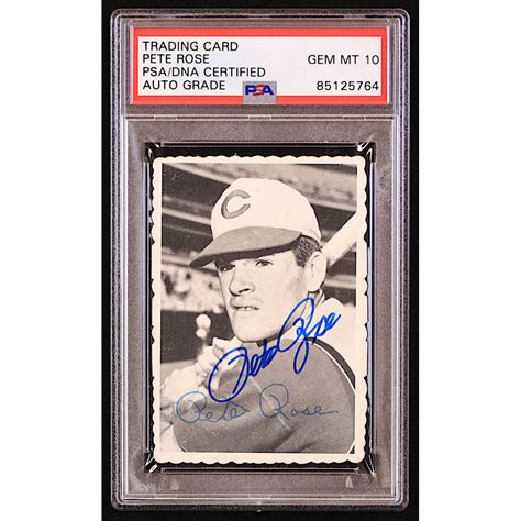Pete Rose Signed 1969 Topps Deckle Edge 21 Psa Autograph Graded Psa