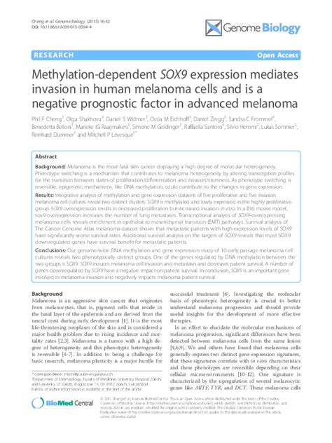 Pdf Sox10 Expression In Malignant Melanoma Carcinoma And Normal