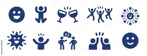 People having fun icon set. Party icon collection vector illustration. Stock Vector | Adobe Stock