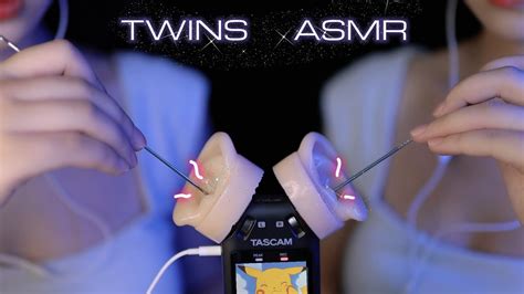 Asmr 舒爽刺激掏耳合集超长40分钟 Twins Intense Deep Ear Cleaning To Cure Your Tingle Immunity No Talking