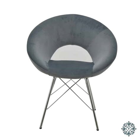 Oslo Velvet Accent Chair Grey Allens