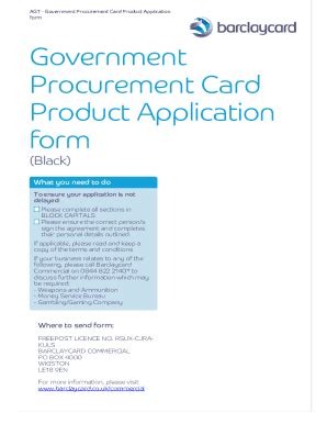 Fillable Online Government Procurement Card Agent Bcb Co Uk Fax Email