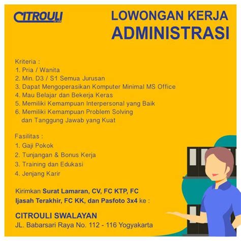 Lowongan Kerja Administrasi Kasir Pramuniaga Di Citrouli Swalayan