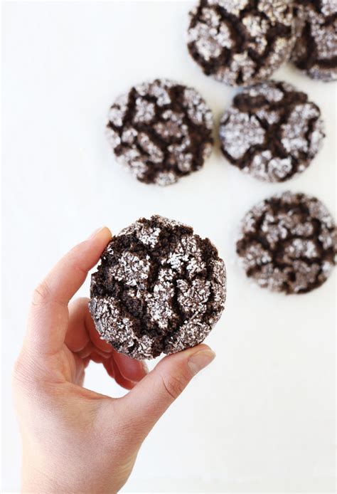 Vegan Chocolate Peppermint Crinkle Cookies Gluten Free ⋆ Foodieegee