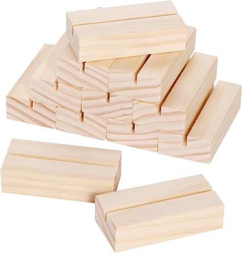 OLYCRAFT 20pcs Wood Table Number Holders 14 7g Wood Place Card Holders