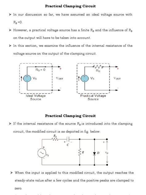 Practical Clamping Circuit Pdf Amplitude Electrical Network