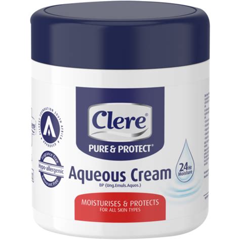 Clere Pure And Protect Aqueous Cream 475ml Body Lotion Moisturiser And Scrub Skincare