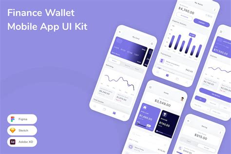 Finance Wallet Mobile App Ui Kit Graphic Templates Envato Elements