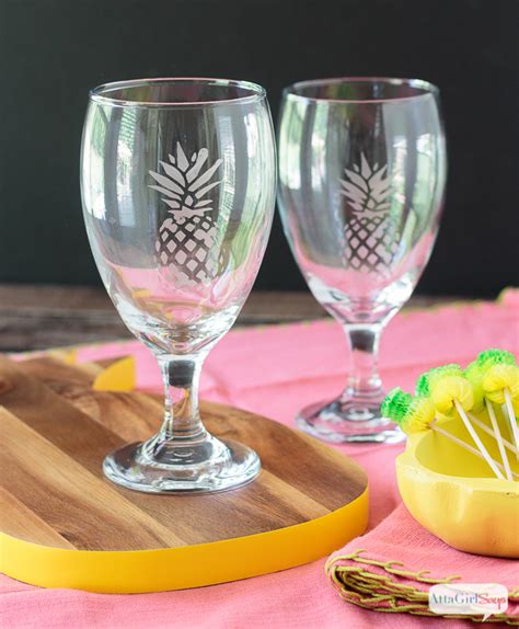 Diy Etched Pineapple Glasses T This Grandma Is Fun