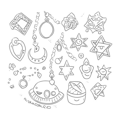 Drawing Of Different Items Outline Sketch Vector Jewelry Drawing Jewelry Outline Jewelry