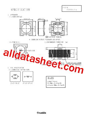 CDRH104NP 100MC Datasheet PDF Sumida Corporation