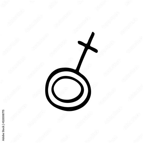 Vecteur Stock Female Sex Symbol Cartoon Doodle Hand Drawn Vector Illustration Icon Sticker