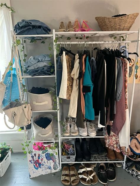 Wardrobe Closet Portable Clothes Rack With 4 Tiers Shelves Freestanding