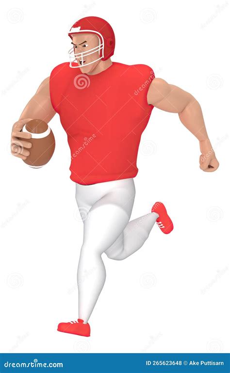 Isometric Sport Characters American Football Players 3d Rendering Of