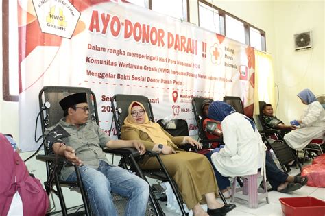 Wabup Dan Kapolres Ikut Donor Darah HPN Komunitas Wartawan Gresik