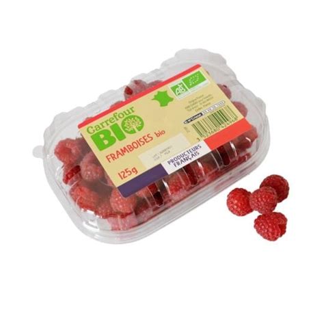 Framboise Bio CARREFOUR BIO la barquette de 125g à Prix Carrefour