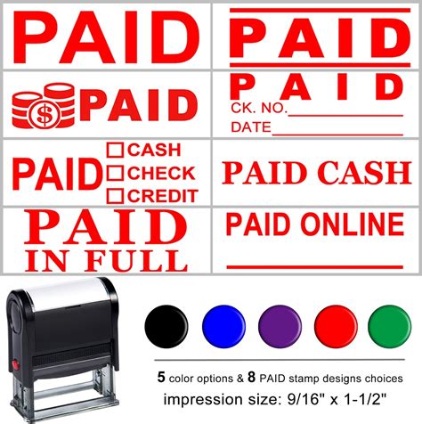 Bertiveny Paid Stamp Self Inking Custom Paid Stamp For Business